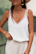 Adriana | Top Sin Mangas con Apliques Florales Mujer Tirantes