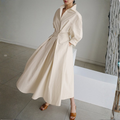 Claudia | Vestido Camisero Midi con Cintura Marcada y Falda Amplia