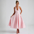 Valentina | Vestido Halter Largo Dama de Honor | Falda Voluminosa