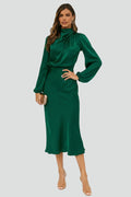 Marta | Vestido Midi Mujer Manga Larga Cuello Alto