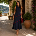 Adriana | Vestido Midi Elegante de Invitada Mujer Sin Mangas Asimétrico