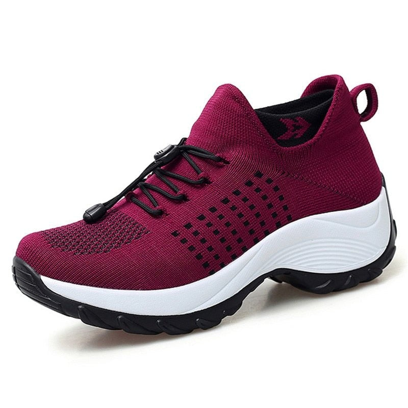Adriana | Zapatillas Plataforma Deportivas Mujer Cordones Tejido