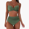 Alicia | Bikini de Cintura Alta con Tirantes Ajustables Mujer Top Cruzado