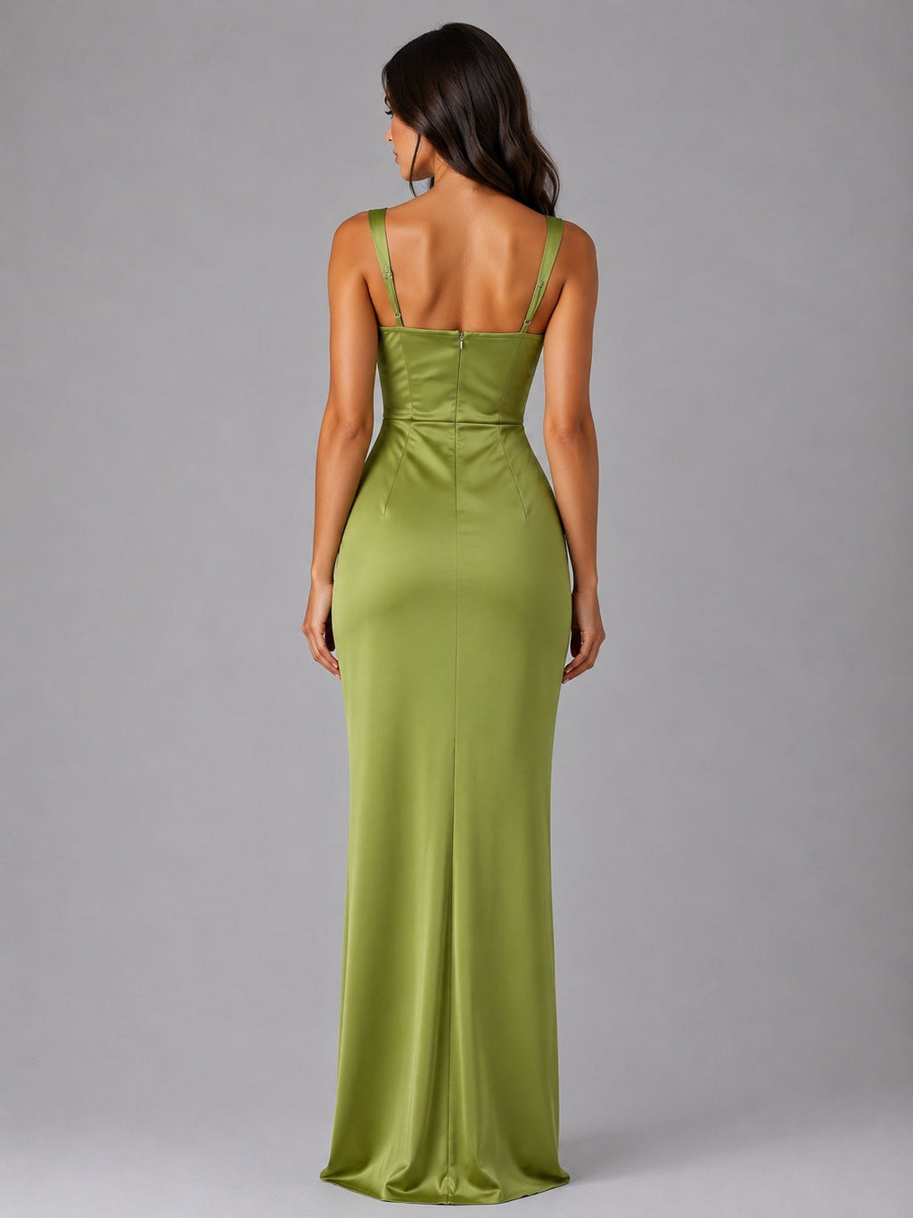 Alma | Vestido Largo de Dama de Honor Mujer Drapeado Escote Cuadrado