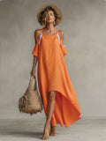 Alma | Vestido Largo Hombros Descubiertos Mujer Tirantes Lazo