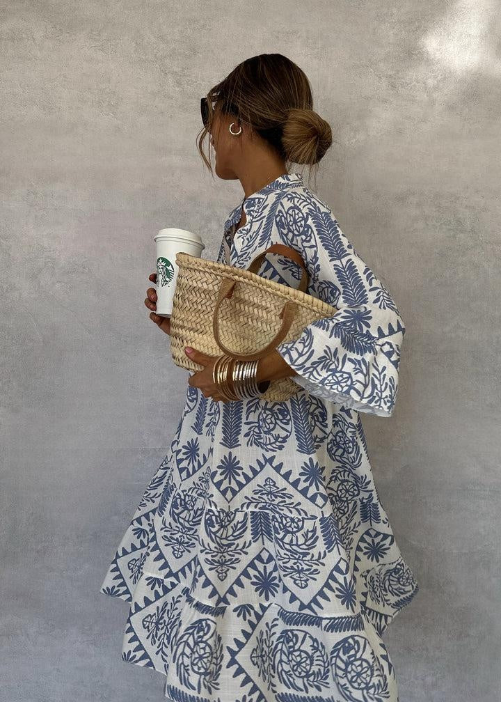 Amparo | Vestido Midi Boho Casual Estampado Geométrico Mujer