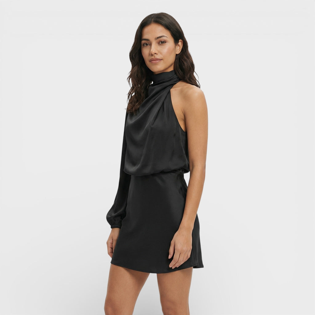 Ariadna | Vestido Corto Asimétrico de Un Hombro Mujer