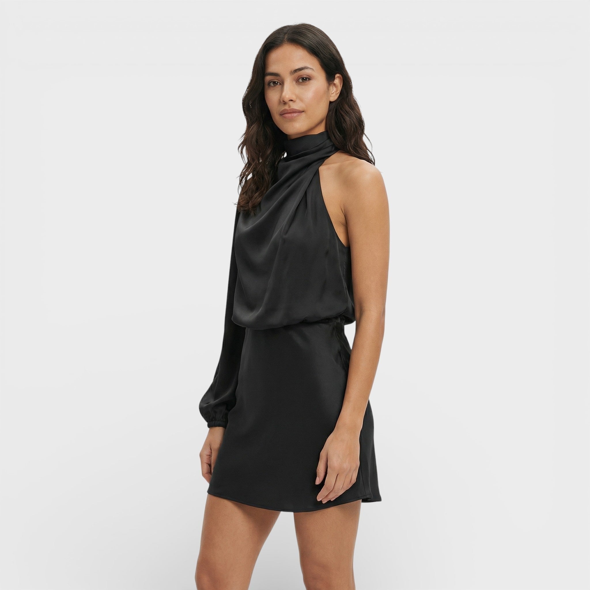 Ariadna | Vestido Corto Asimétrico de Un Hombro Mujer
