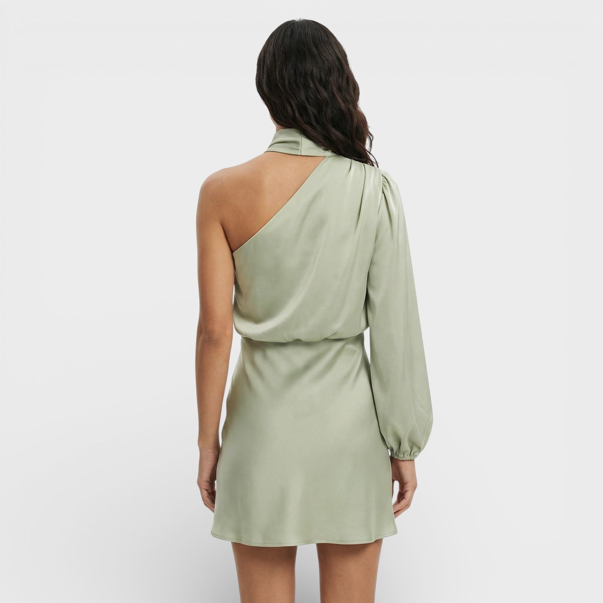 Ariadna | Vestido Corto Asimétrico de Un Hombro Mujer