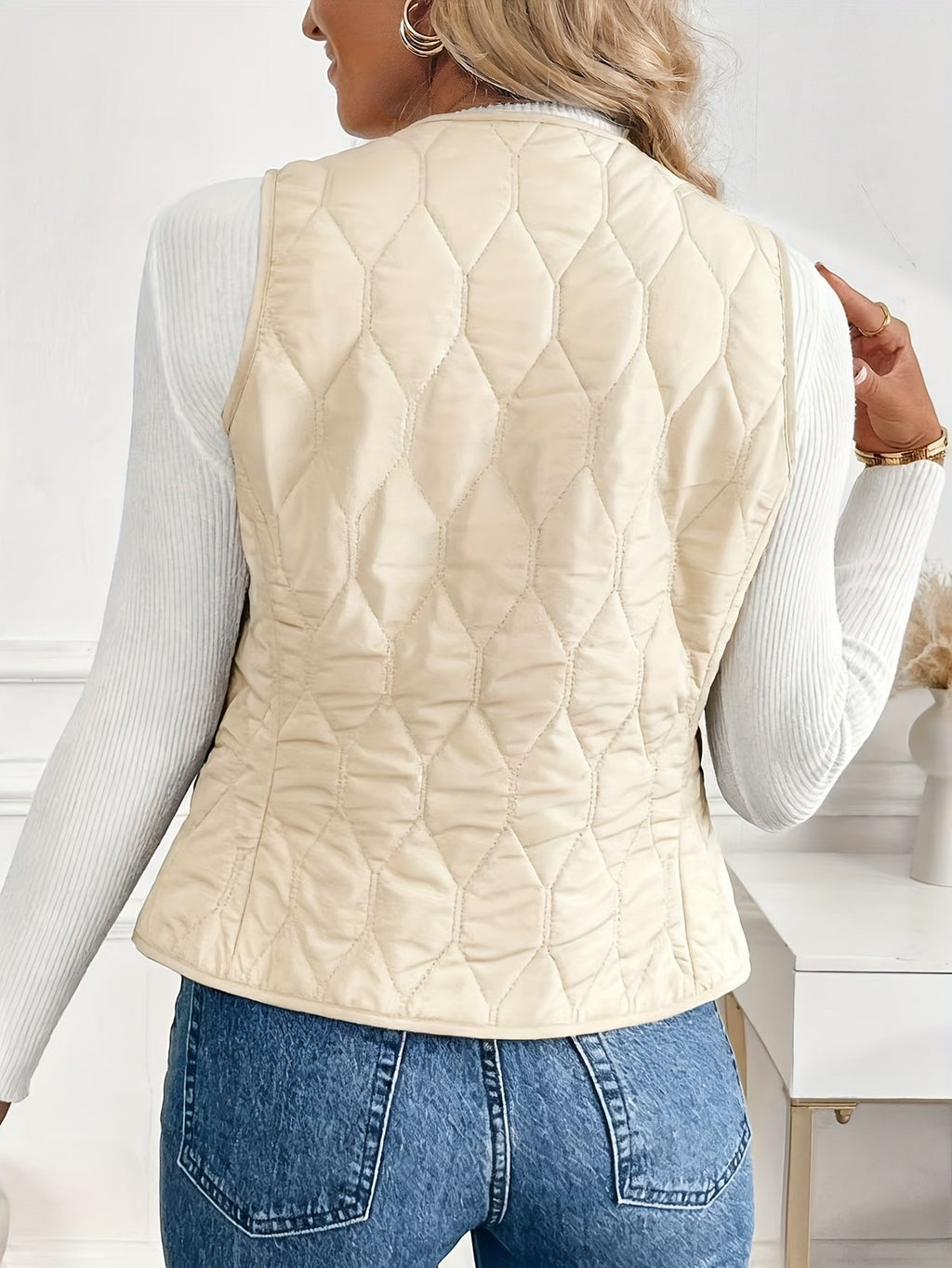 Berta | Chaleco Acolchado Mujer Forro Sherpa Reversible