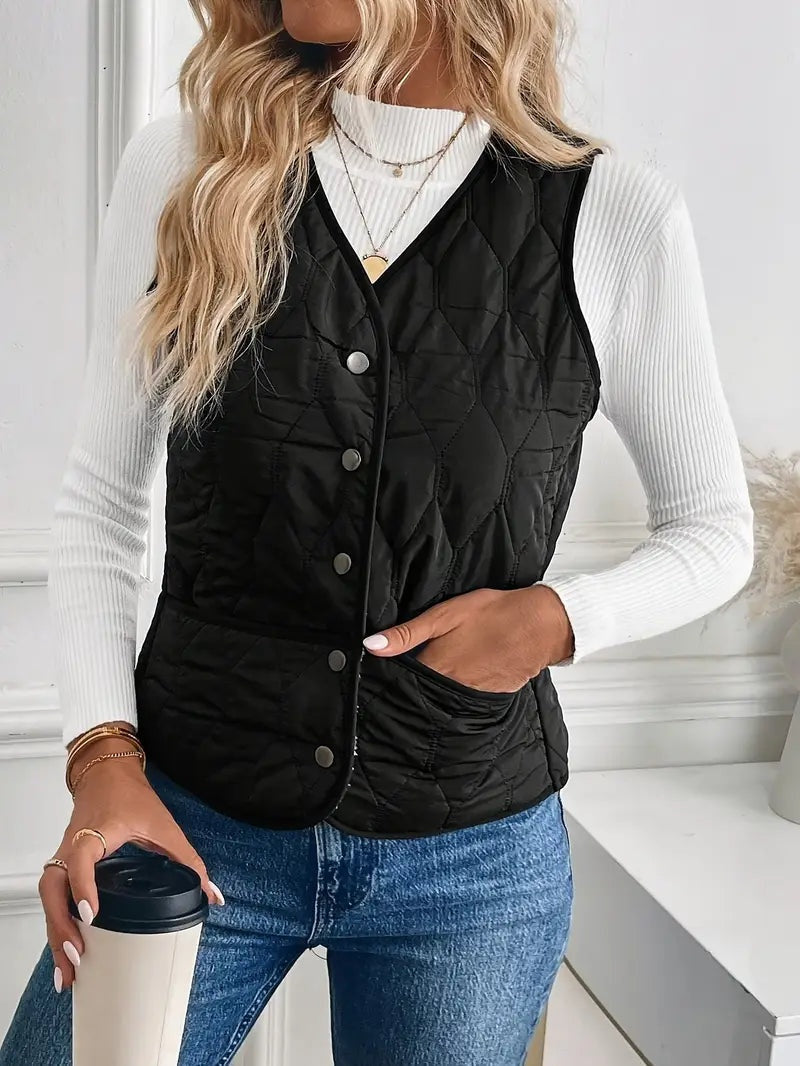 Berta | Chaleco Acolchado Mujer Forro Sherpa Reversible
