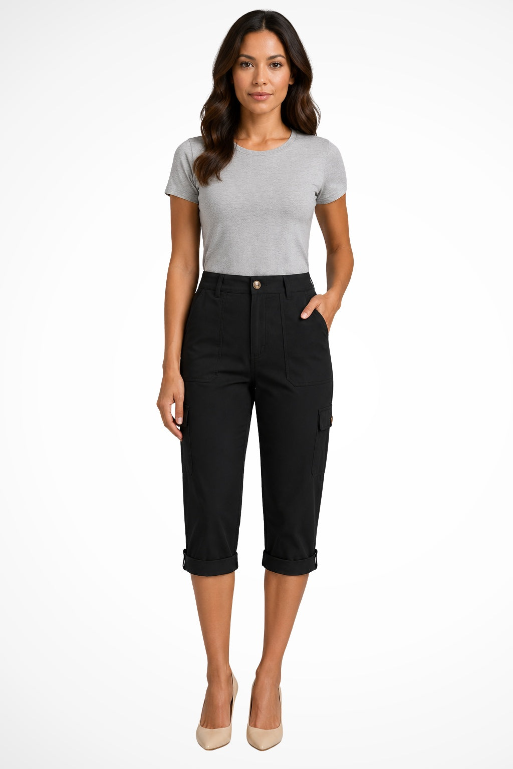 Berta | Pantalones Cargo Mujer Cortos Bolsillos Laterales