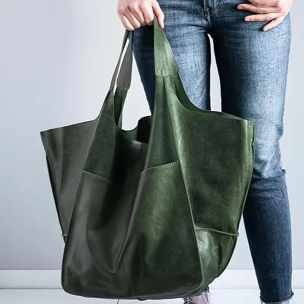 Berta | Tote Bag de Cuero Grande Mujer Bolsillos Exteriores