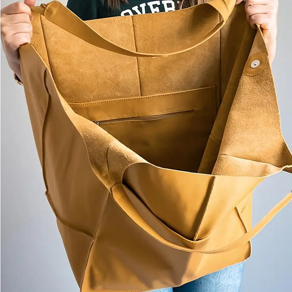 Berta | Tote Bag de Cuero Grande Mujer Bolsillos Exteriores
