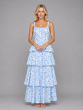 Candela | Vestido Largo con Volantes Floral Mujer Tirantes Escote Recto