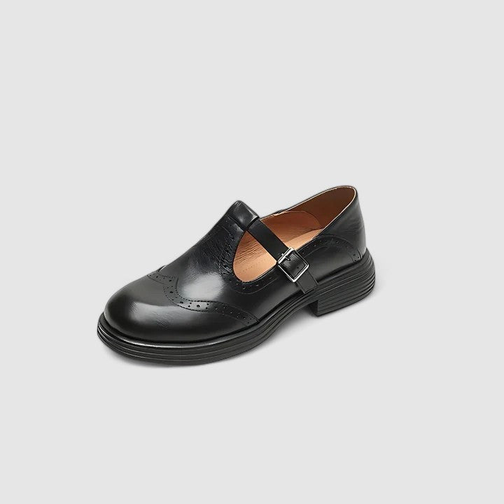 Carla | Mary Jane Shoes de Piel Mujer Estilo Brogue Hebilla