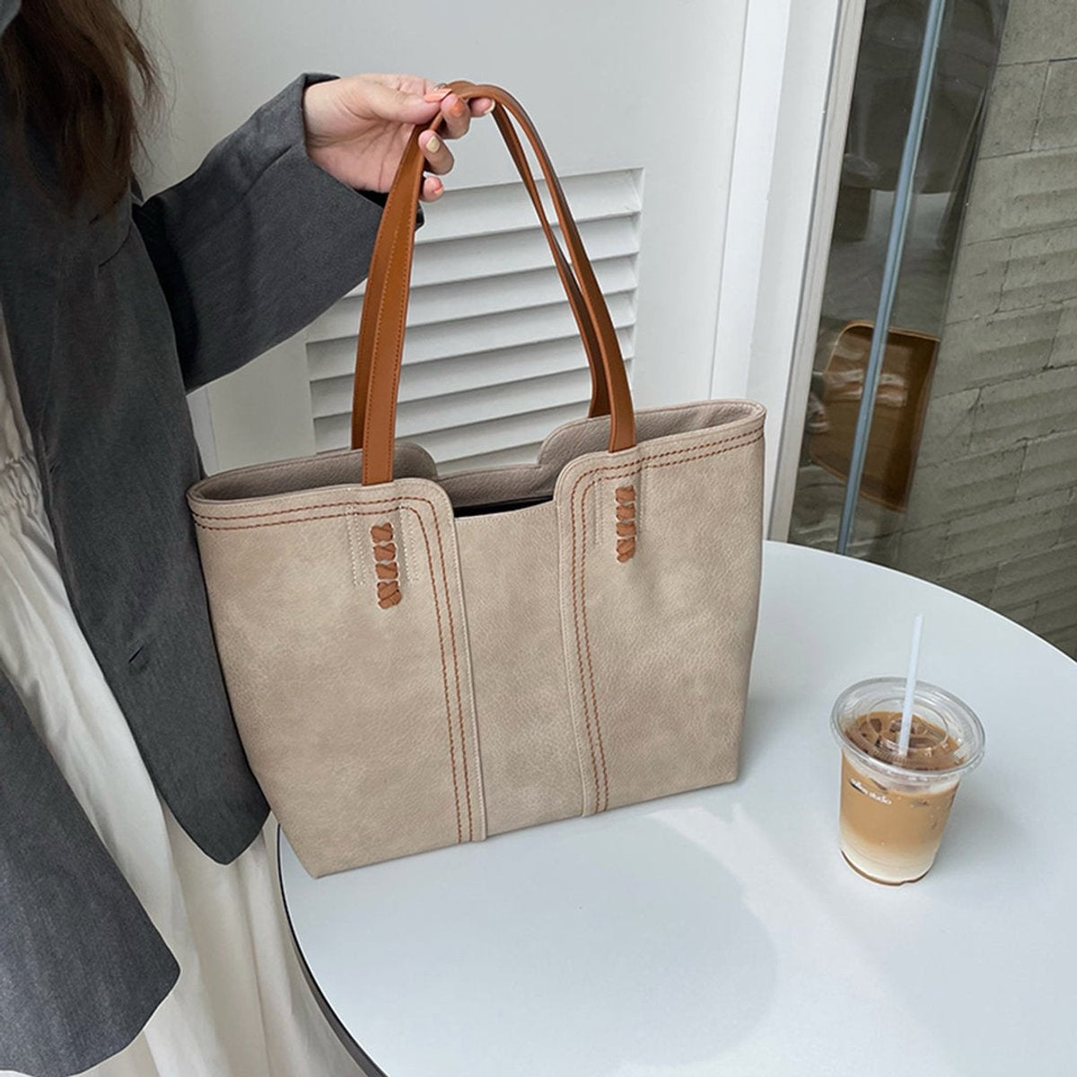 Carla | Tote Bag de Cuero Sintético Mujer Shopper Grande