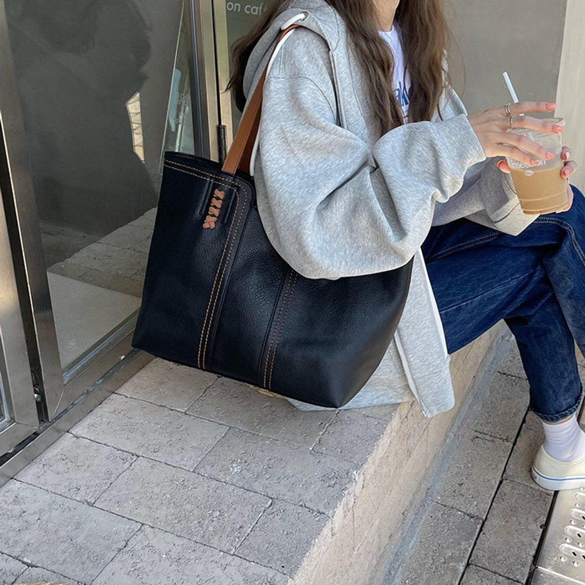 Carla | Tote Bag de Cuero Sintético Mujer Shopper Grande