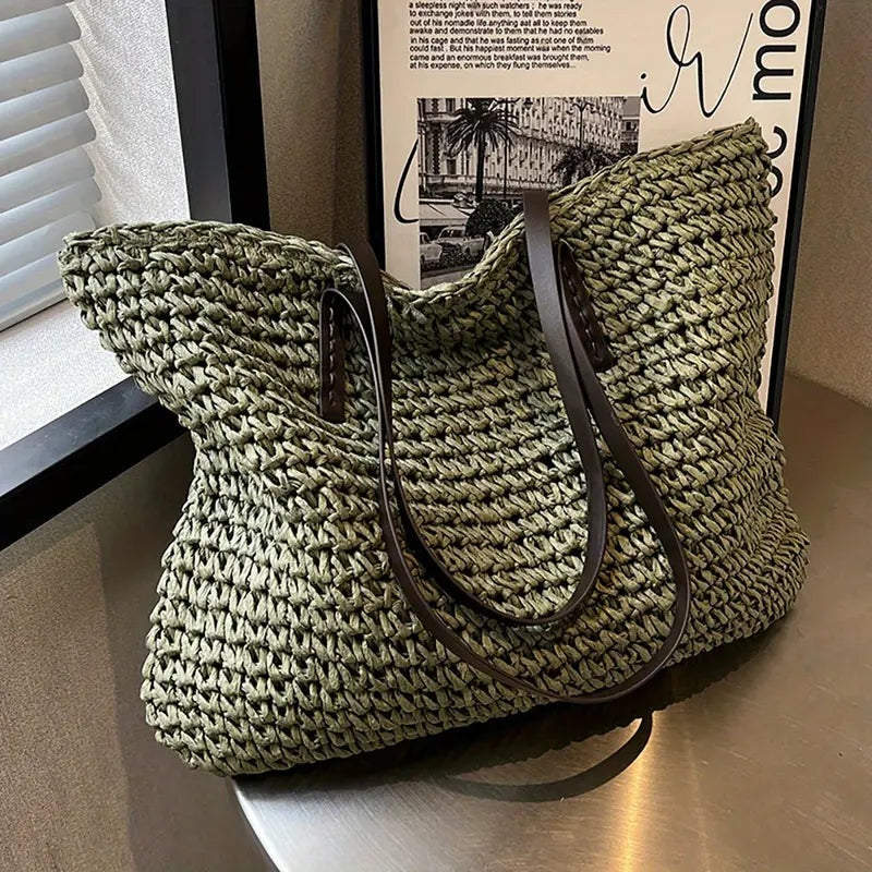 Catalina | Bolso de Paja Trenzado Grande Mujer Playa