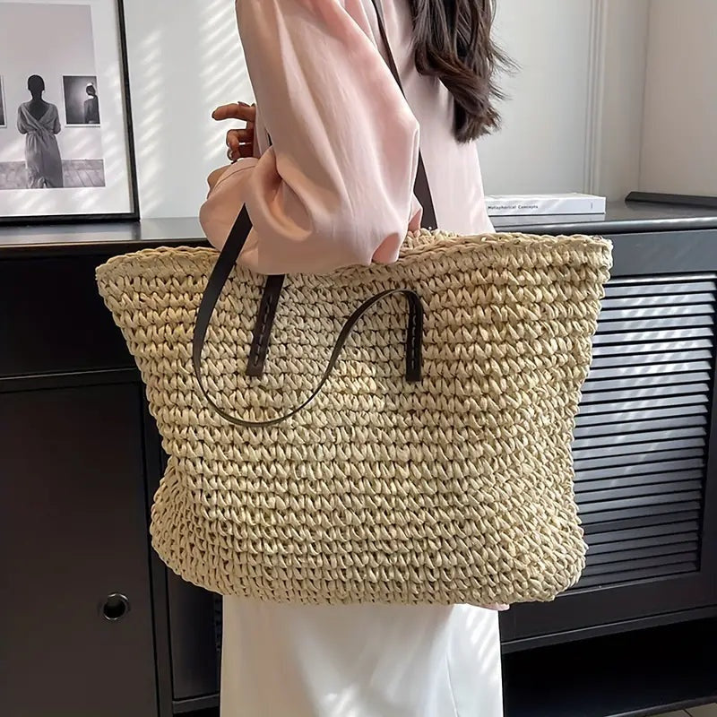 Catalina | Bolso de Paja Trenzado Grande Mujer Playa