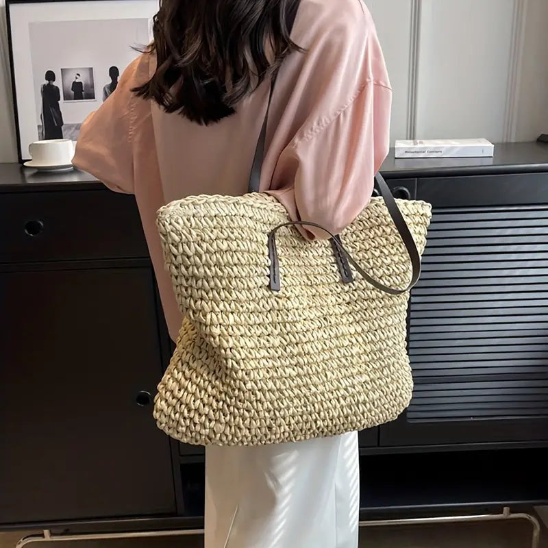 Catalina | Bolso de Paja Trenzado Grande Mujer Playa