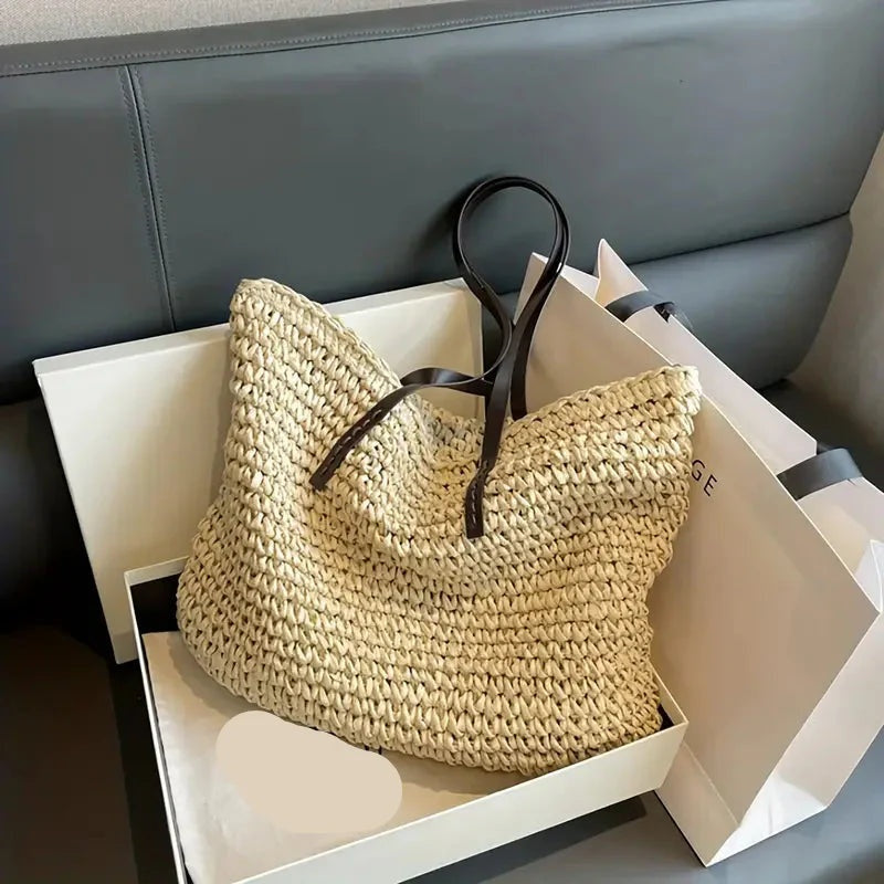 Catalina | Bolso de Paja Trenzado Grande Mujer Playa