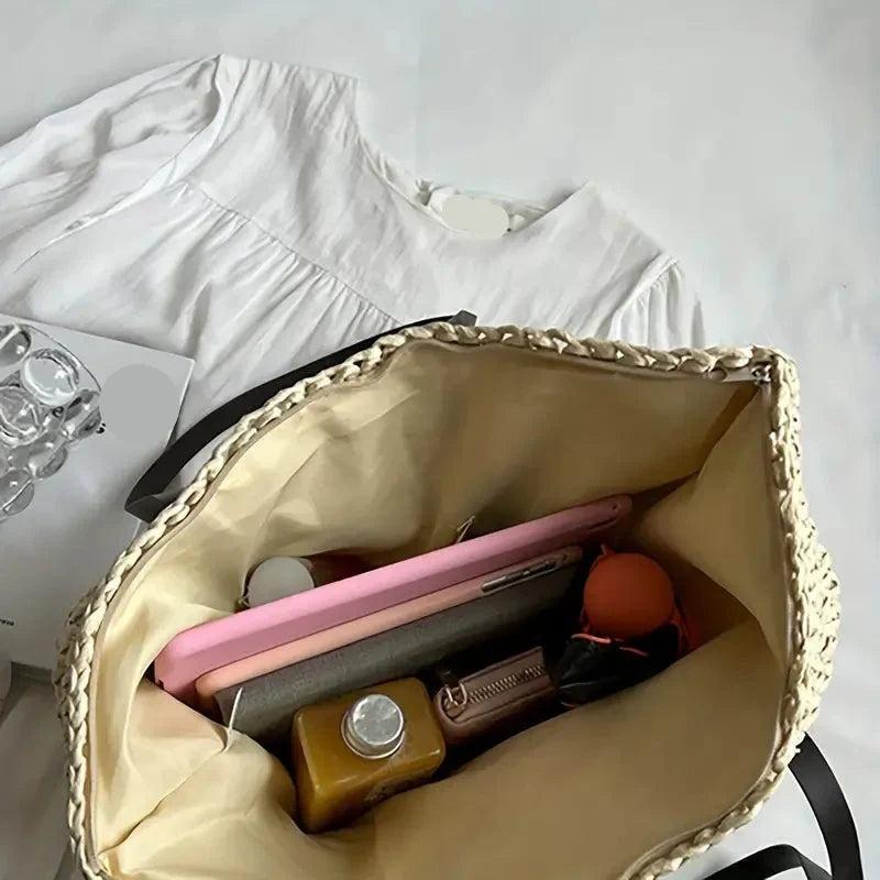 Catalina | Bolso de Paja Trenzado Grande Mujer Playa