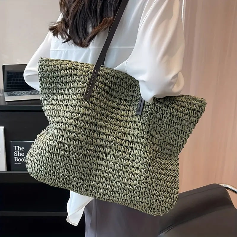 Catalina | Bolso de Paja Trenzado Grande Mujer Playa