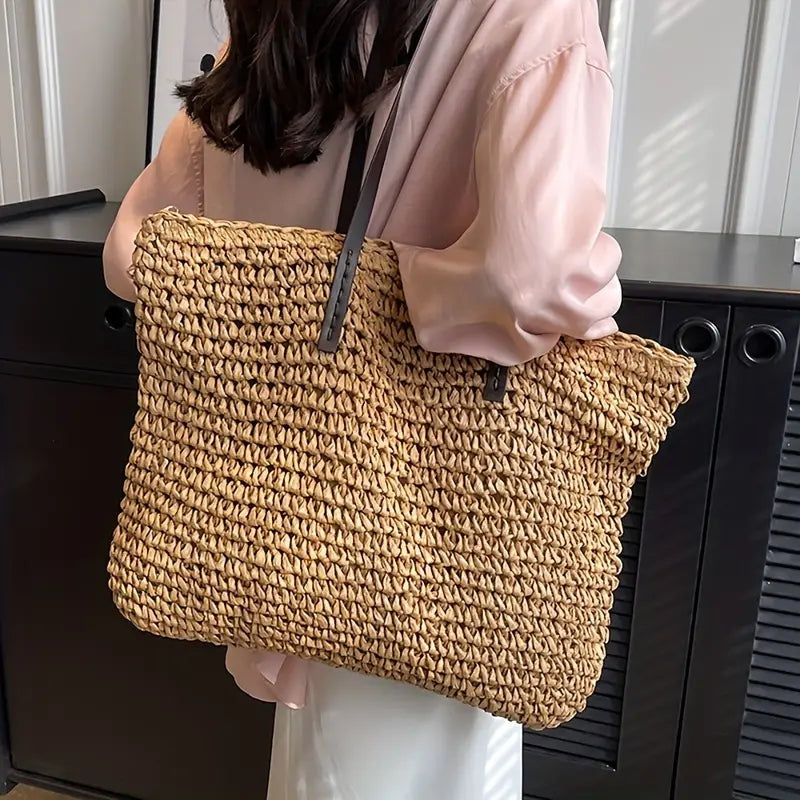 Catalina | Bolso de Paja Trenzado Grande Mujer Playa