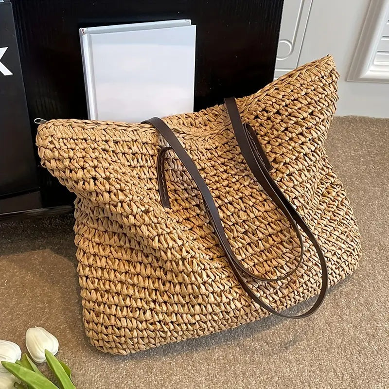Catalina | Bolso de Paja Trenzado Grande Mujer Playa