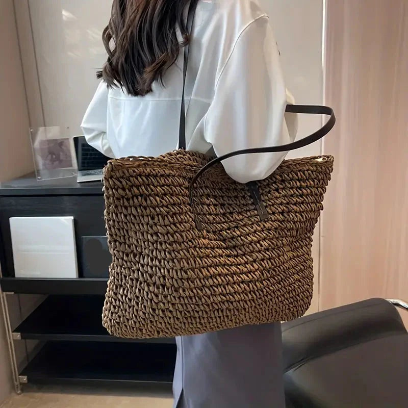 Catalina | Bolso de Paja Trenzado Grande Mujer Playa