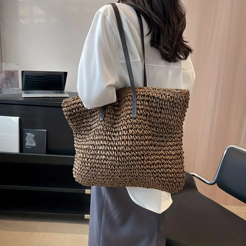 Catalina | Bolso de Paja Trenzado Grande Mujer Playa