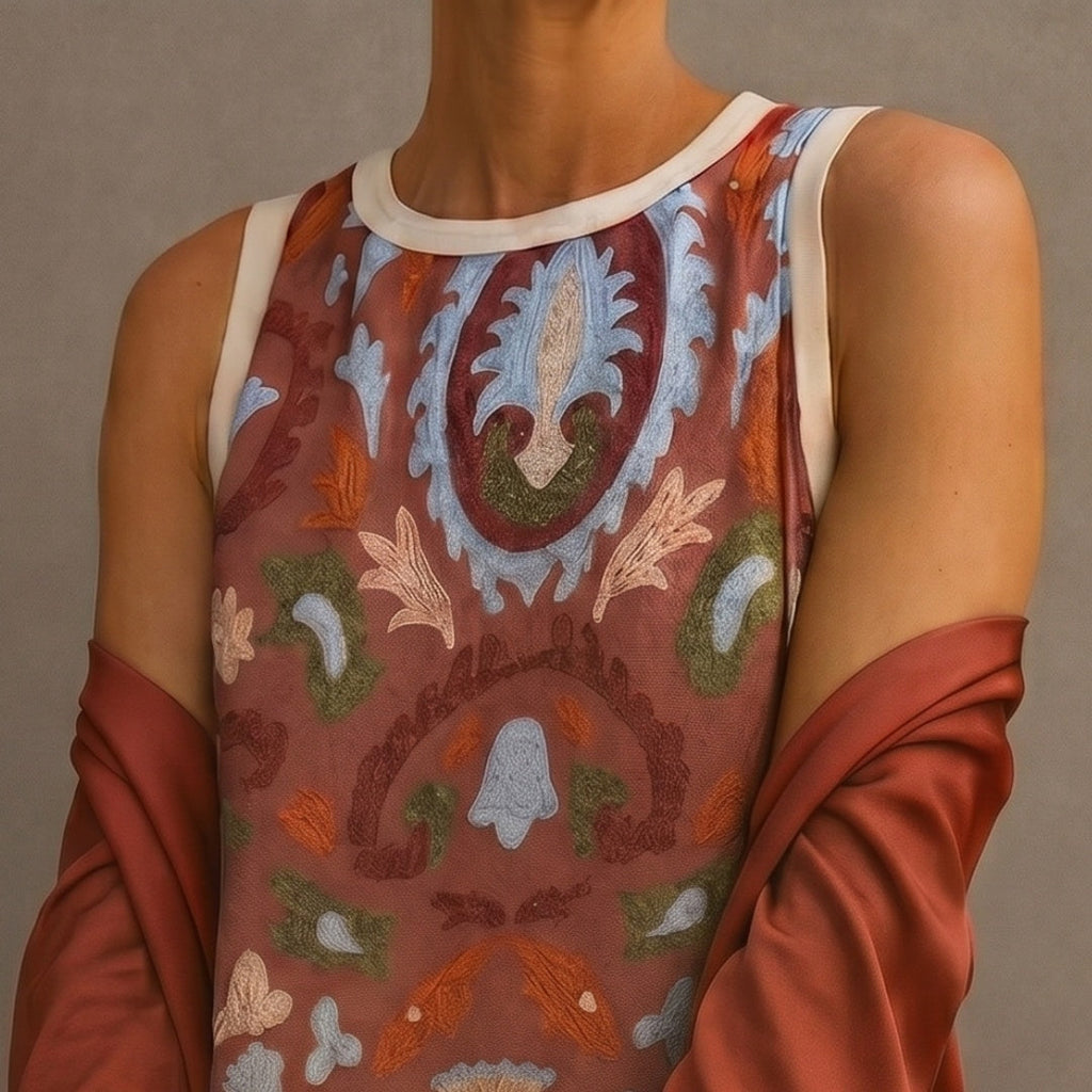 Cayetana | Vestido Invitada Invierno Midi Estampado Mujer con Duster a Juego