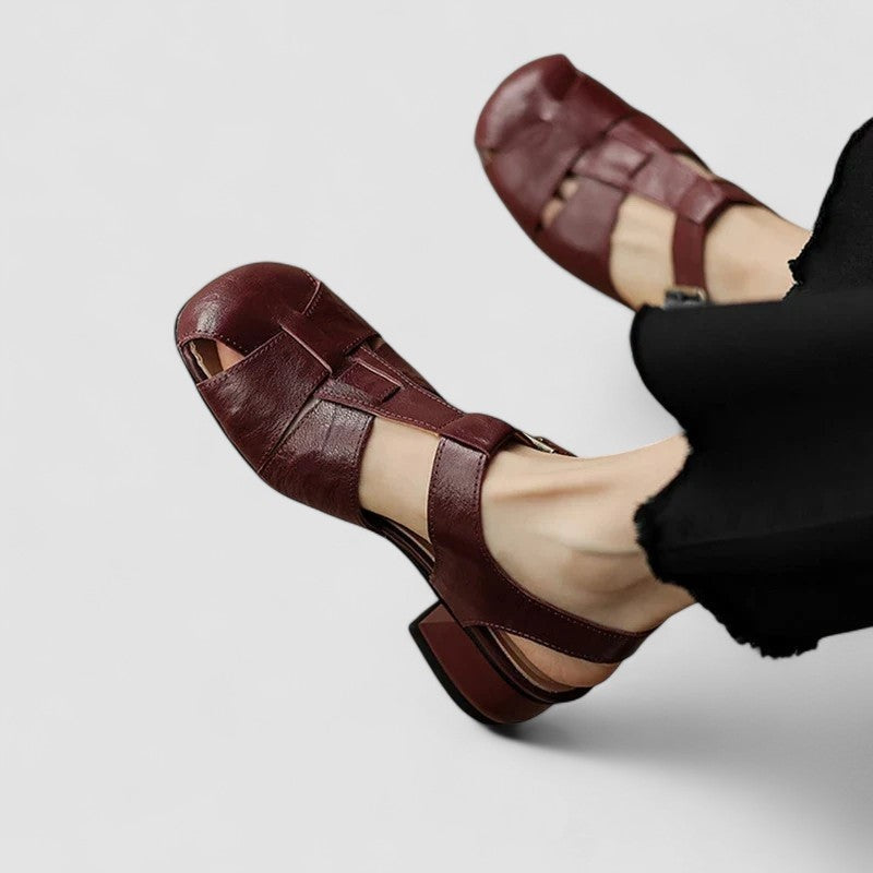 Celia | Mary Jane Shoes Mujer Piel Tacón Bloque Tiras
