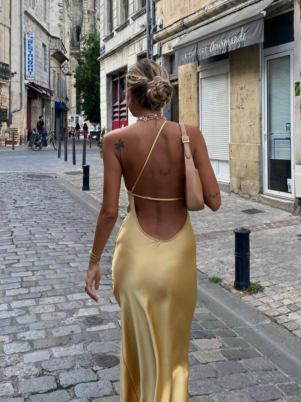 Celia | Vestido Largo Lencero Mujer Tirante Fino Espalda Abierta