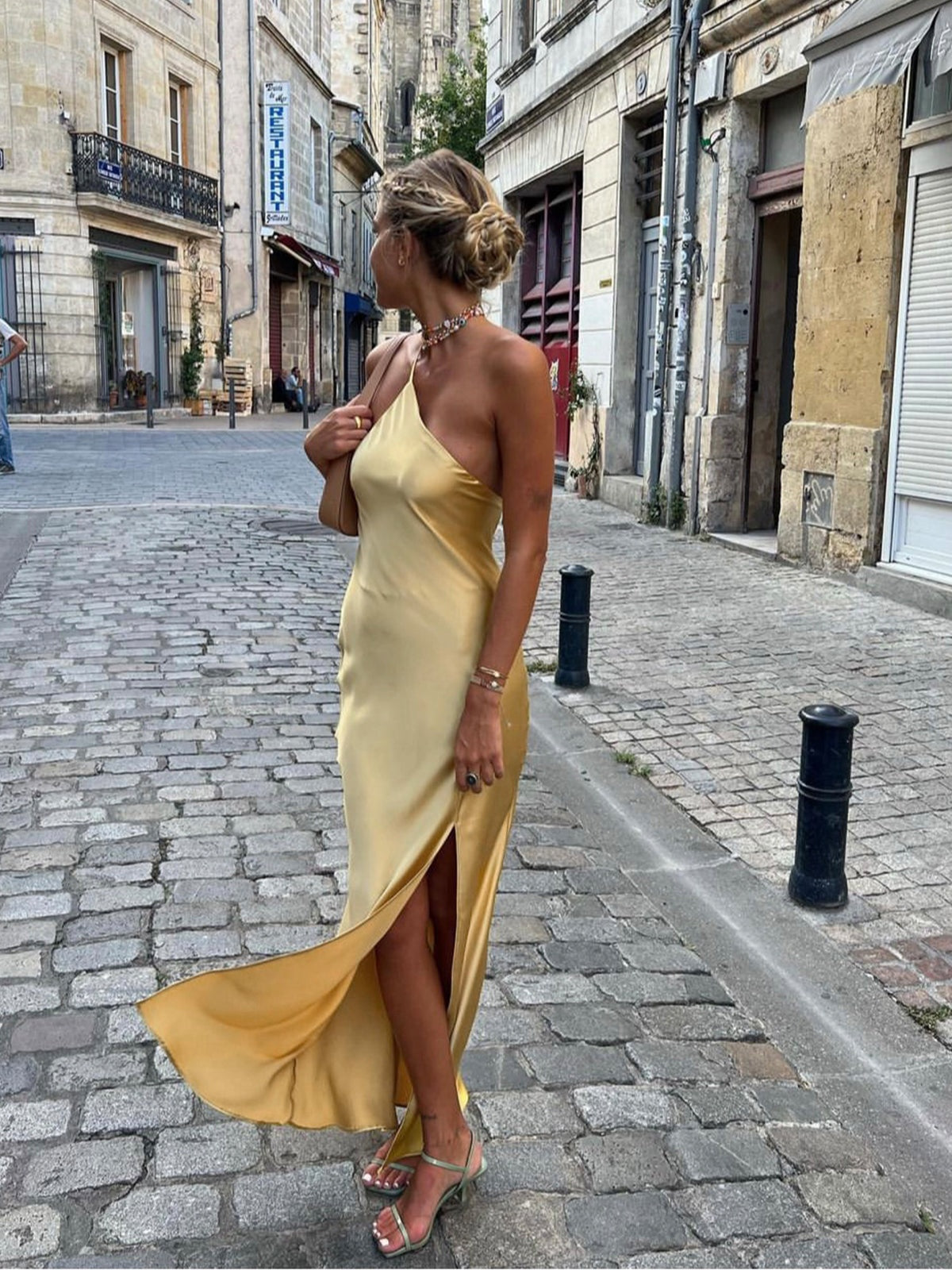 Celia | Vestido Largo Lencero Mujer Tirante Fino Espalda Abierta