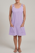 Delia | Vestido Corto de Verano a Rayas Mujer Sin Mangas Bolsillos