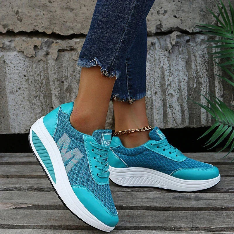 Delia | Zapatillas de Deporte con Plataforma Mujer Suela Toning