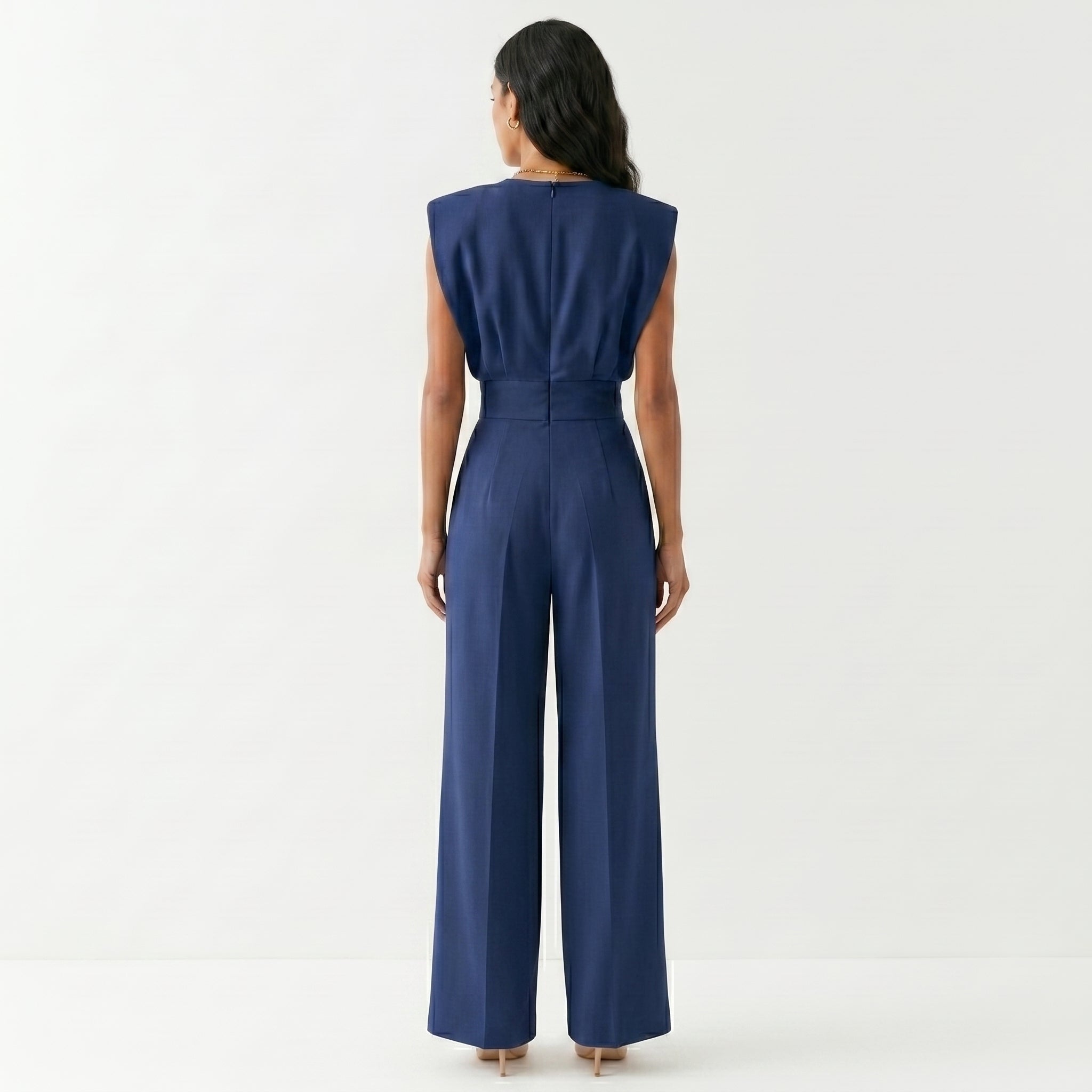 Carmen | Mono Largo Elegante Mujer Sin Mangas Palazzo Cintura Alta