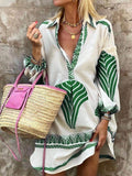 Esperanza | Vestido Corto de Verano Estampado Boho Mujer Manga Larga
