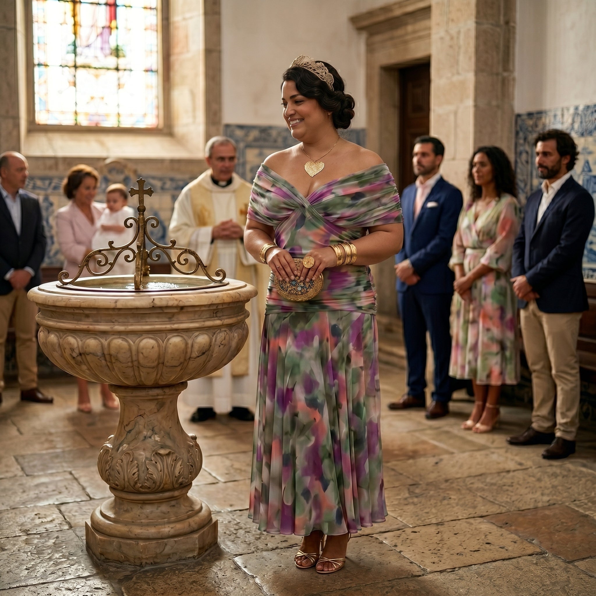 Esperanza | Vestido de Invitada de Boda Drapeado Mujer Hombros Descubiertos