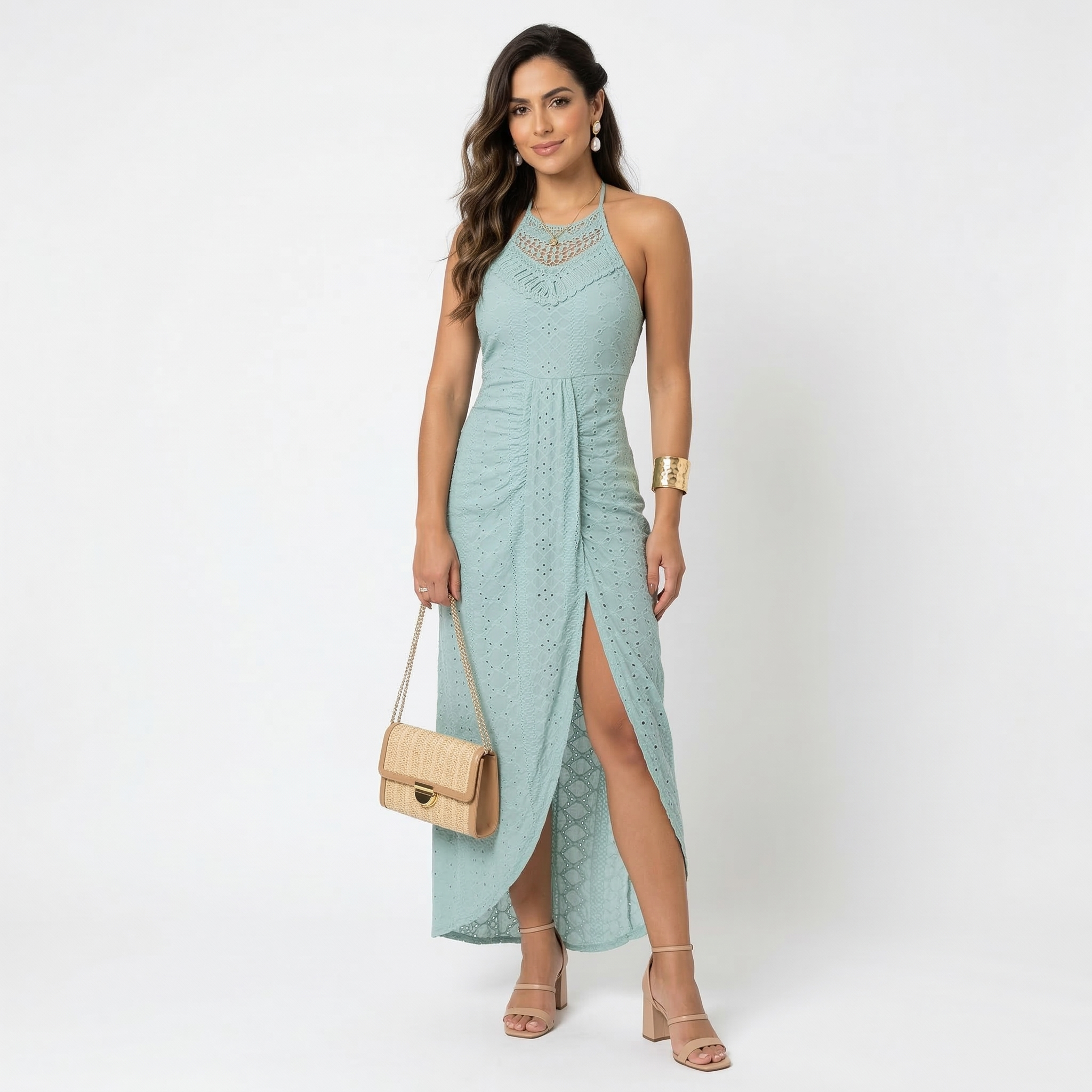 Esperanza | Vestido Midi de Verano Mujer Cuello Alto Crochet