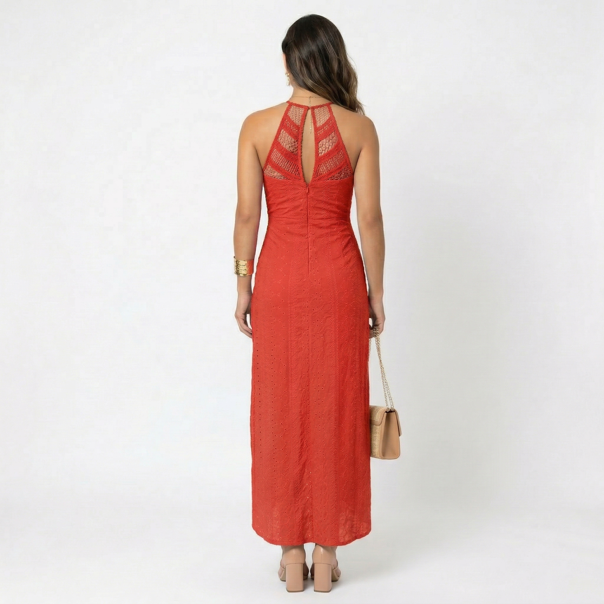 Esperanza | Vestido Midi de Verano Mujer Cuello Alto Crochet