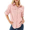 Esther | Camisa de Manga Larga Mujer Bolsillos Funcionales