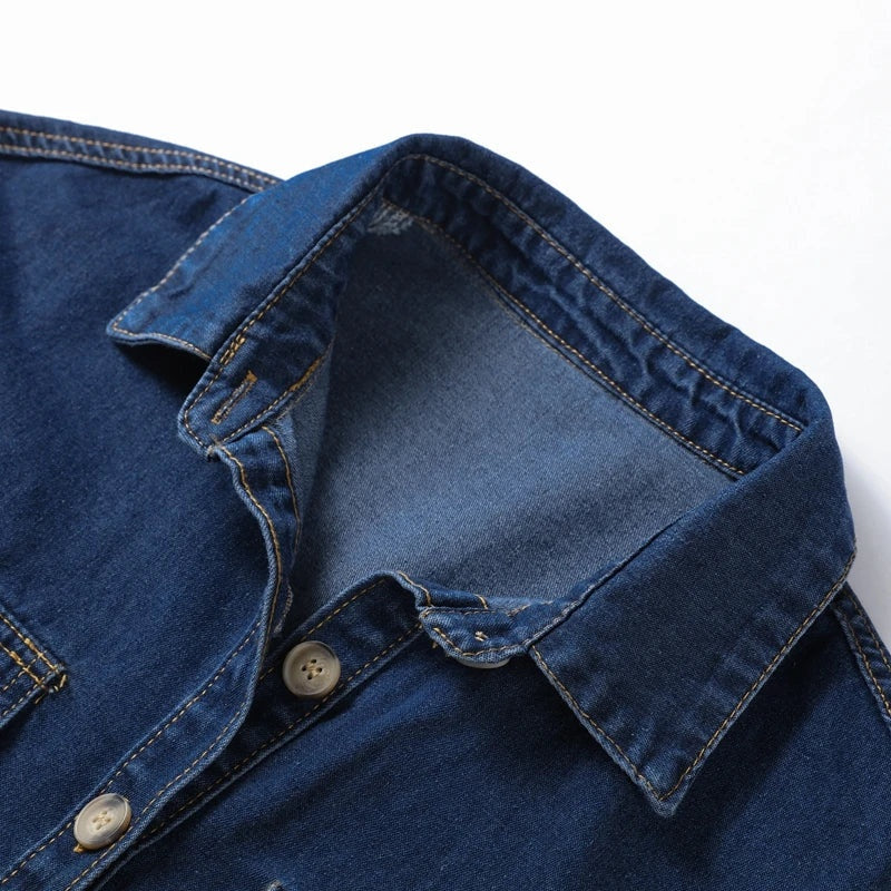 Esther | Conjunto de Denim Dos Piezas Mujer Camisa Manga Corta Shorts