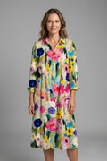 Fátima | Vestido Camisero Floral Mujer Manga Larga Botones