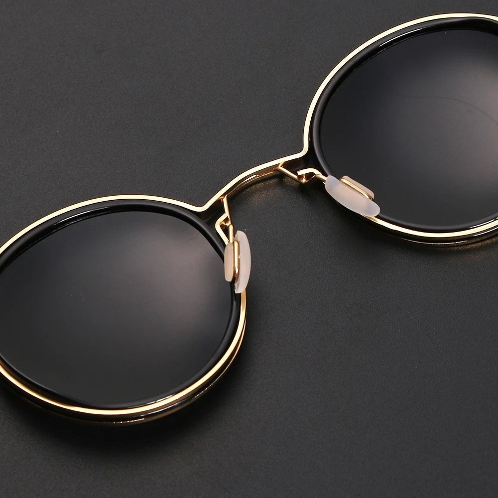 Leticia | Gafas de Sol Redondas Mujer Patillas Doradas