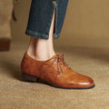 Gloria | Zapatos Oxford de Cuero Genuino Mujer Cordones Cap Toe