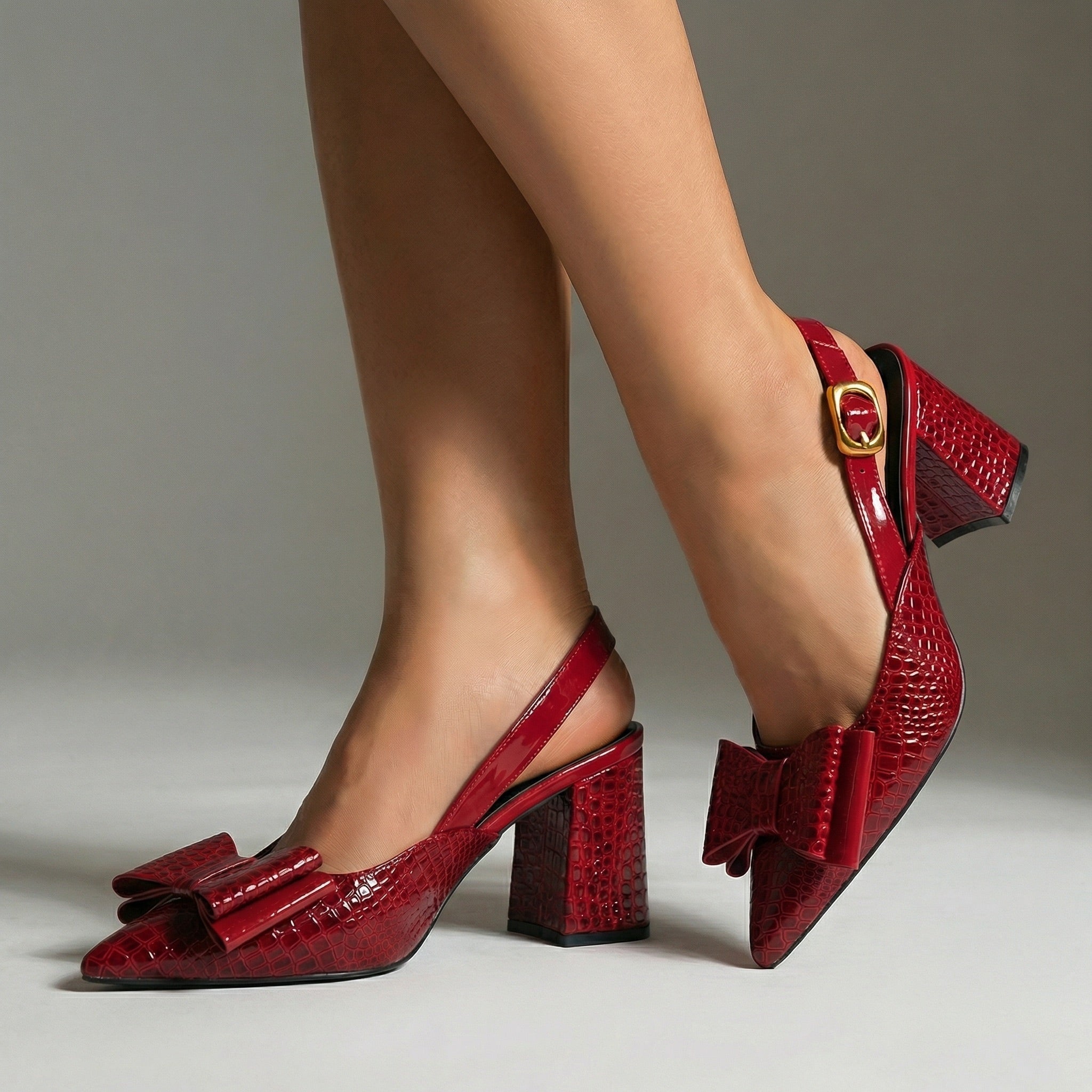 Inés | Mary Jane Shoes con Lazo Mujer Tacón Bloque Slingback