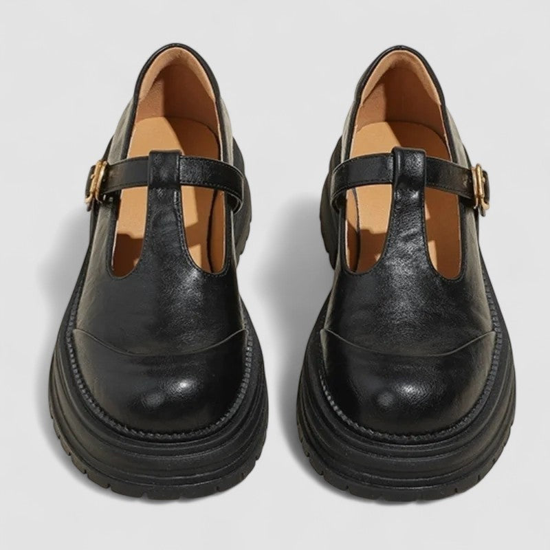 Inés | Mary Jane Shoes Mujer Piel Plataforma Hebilla